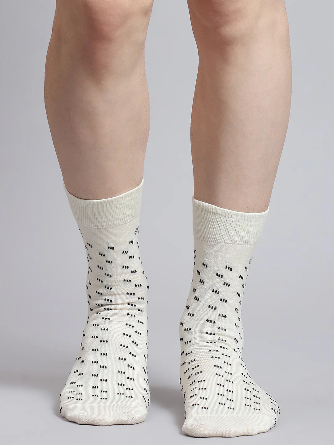Men Pure Wool Printed Mid Calf Length Socks (1 Pair) - Image 2