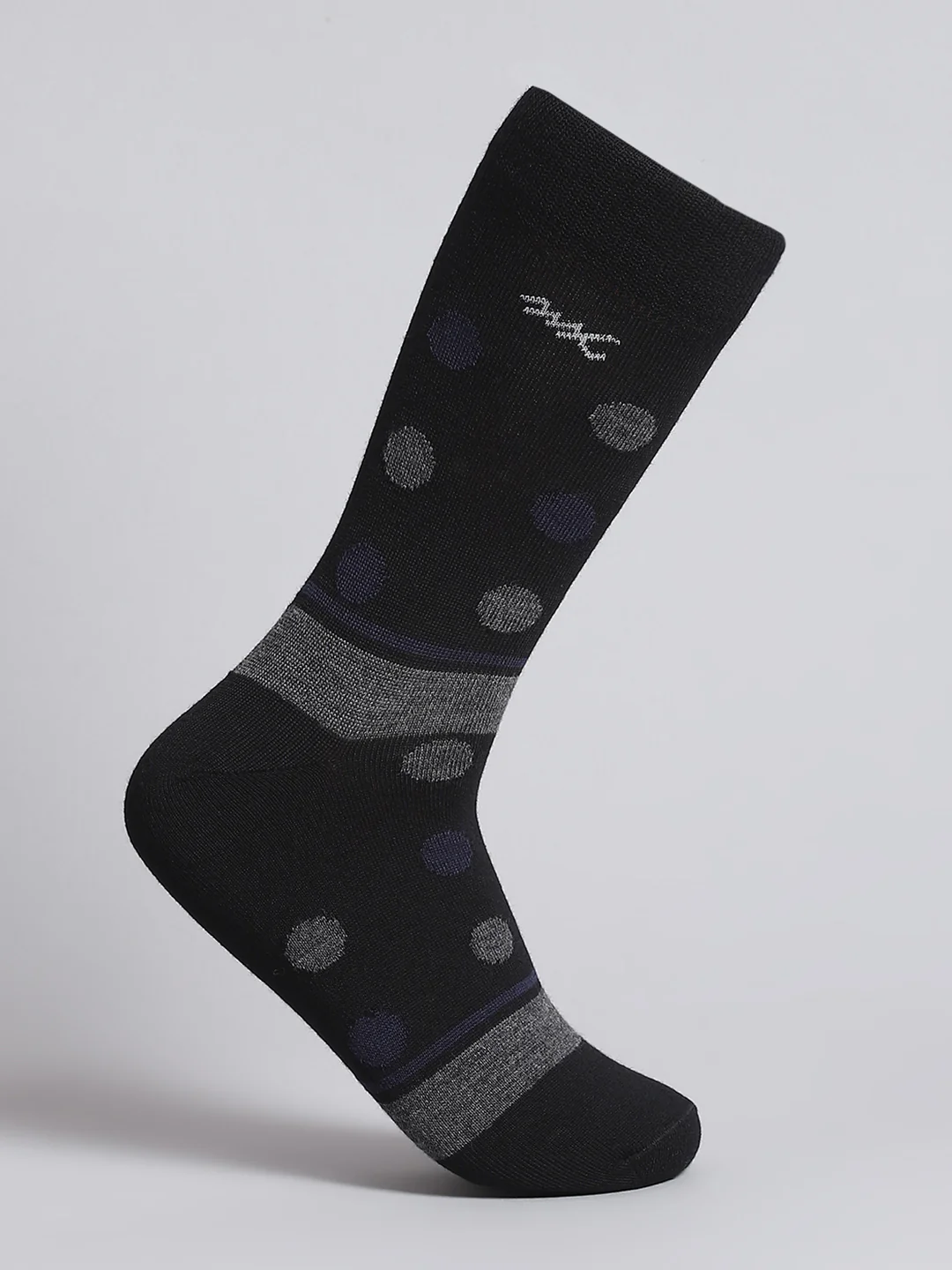 Men Pure Wool Printed Mid Calf Length Socks (1 Pair) - Image 3