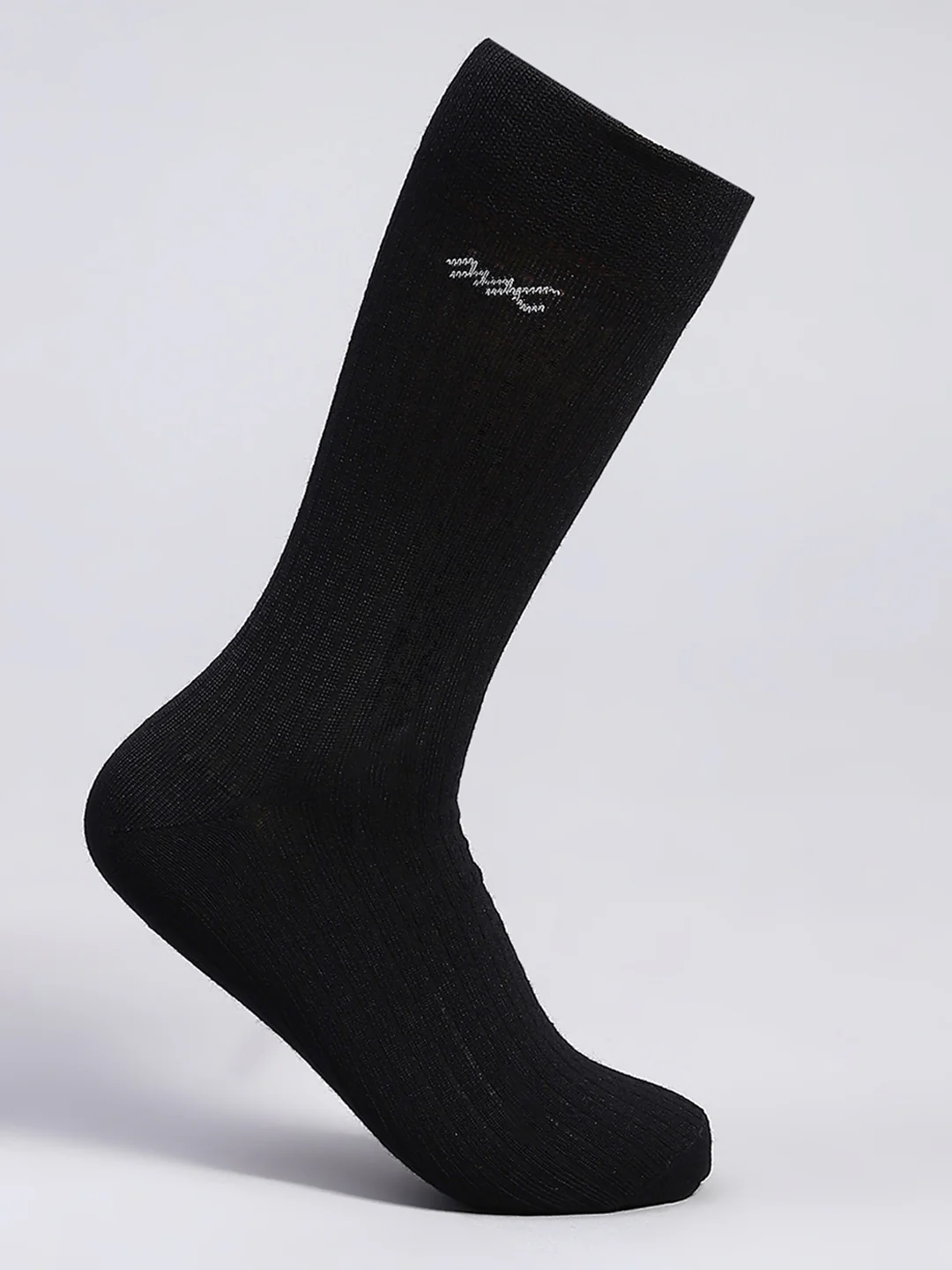 Men Pure wool Solid Mid Calf Length Socks (1 Pair) - Image 3