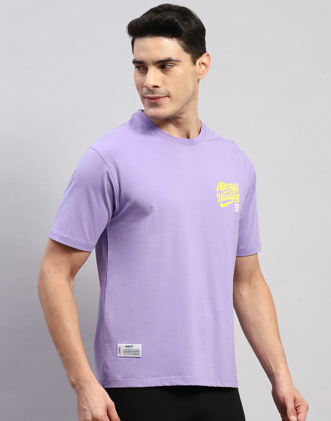 Rock.it Men Purple Printed Round Neck Half Sleeve T-Shirt - Image 5
