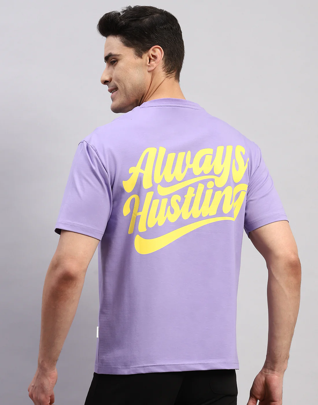 Rock.it Men Purple Printed Round Neck Half Sleeve T-Shirt - Image 6
