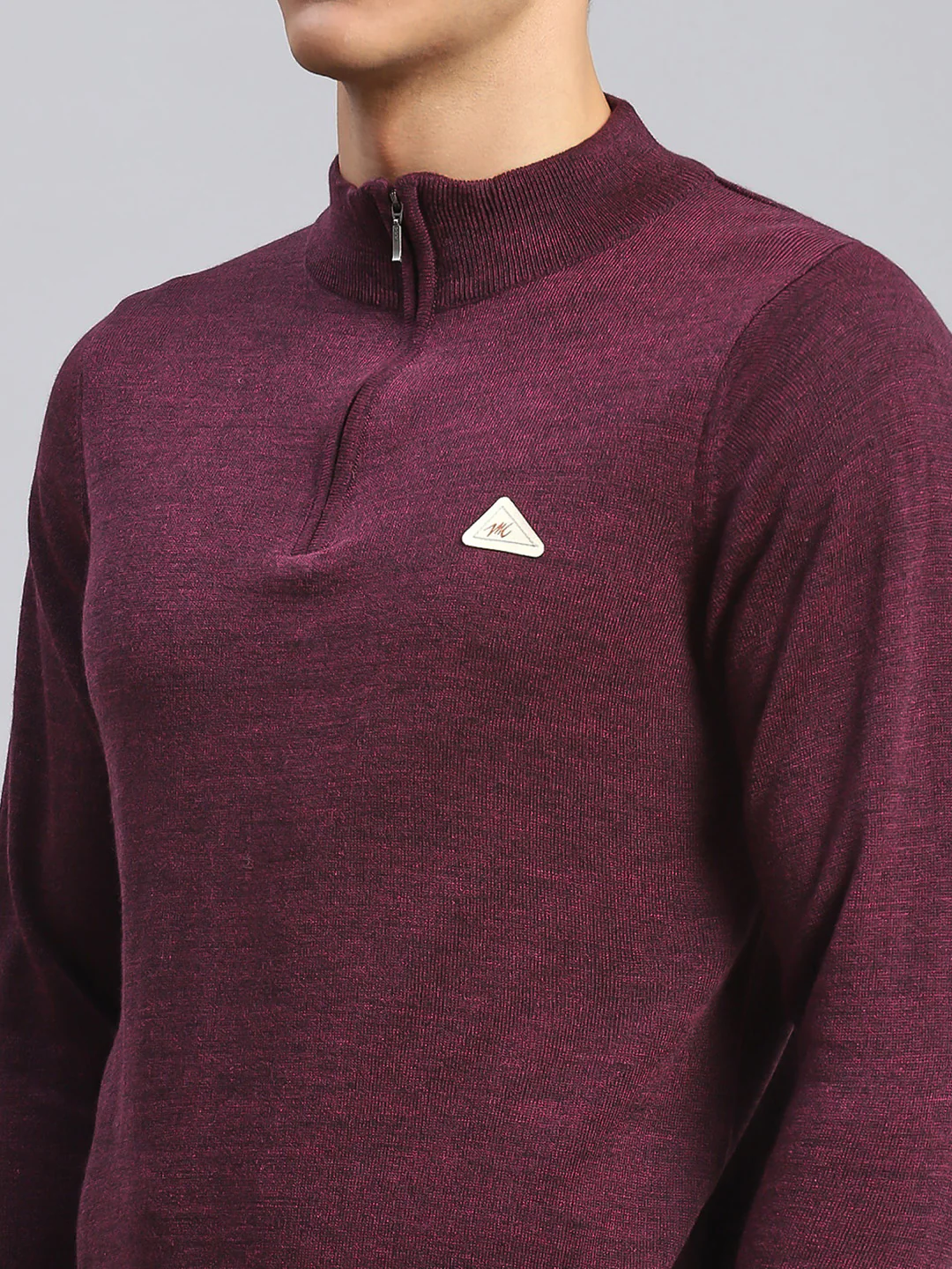 Men Purple Solid Wool blend Pullover - Image 6