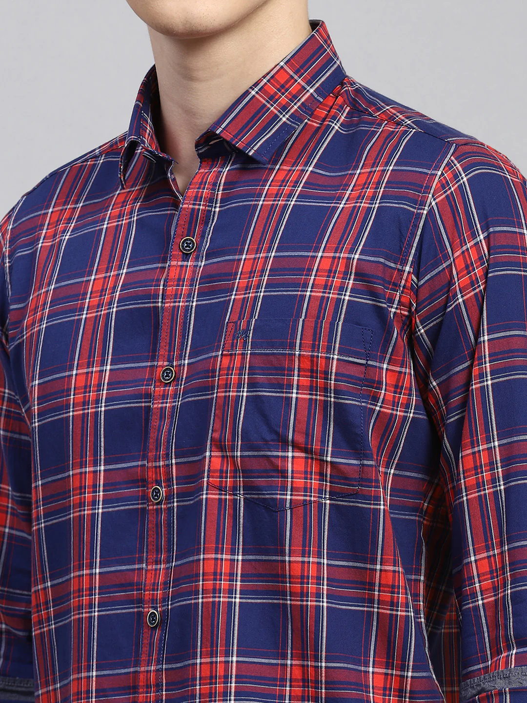 Men Red Check Shirt - Image 6