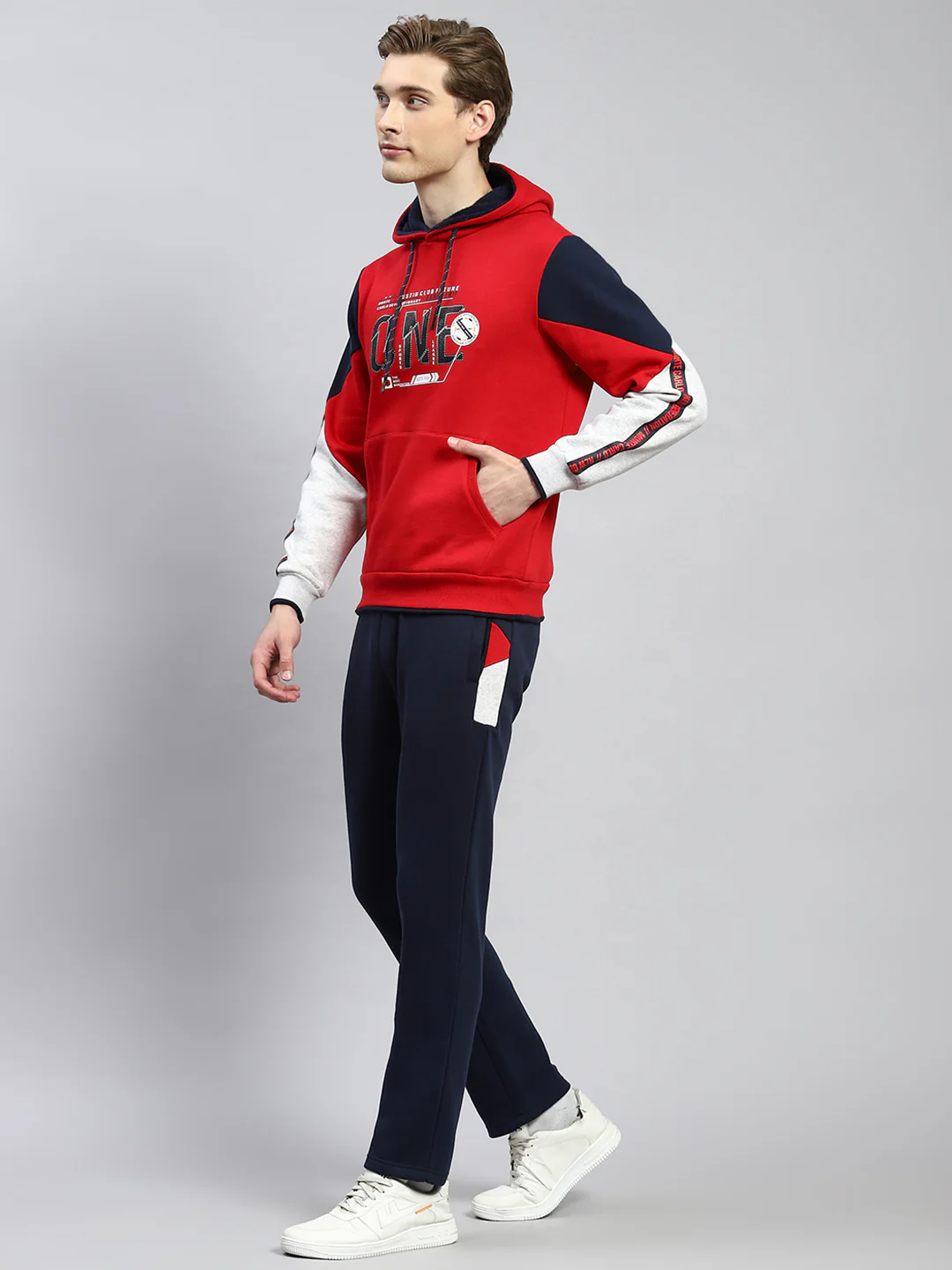 Men Red Plain Tracksuit - Image 4