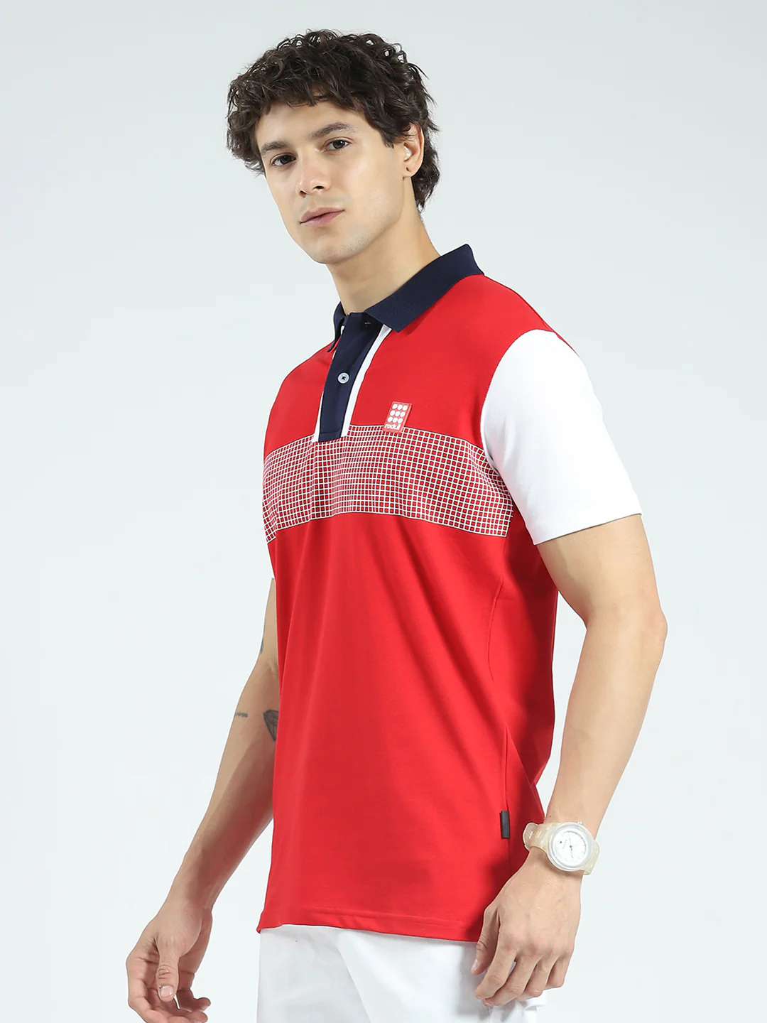 Rock.it Men Red Printed Collar Half Sleeve T-Shirt - Image 3