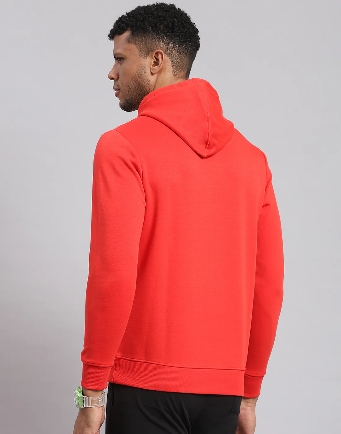 Rock.it Men Red Printed Hooded Full Sleeve Sweatshirt - Image 6