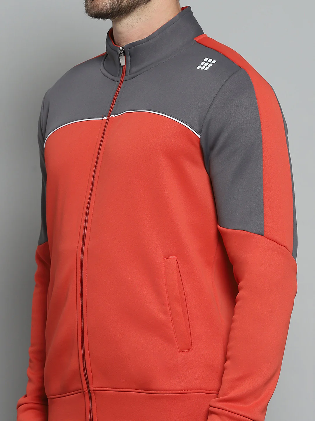 Rock.it Men Red Printed Mock Neck Full Sleeve Winter Tracksuit - Image 7