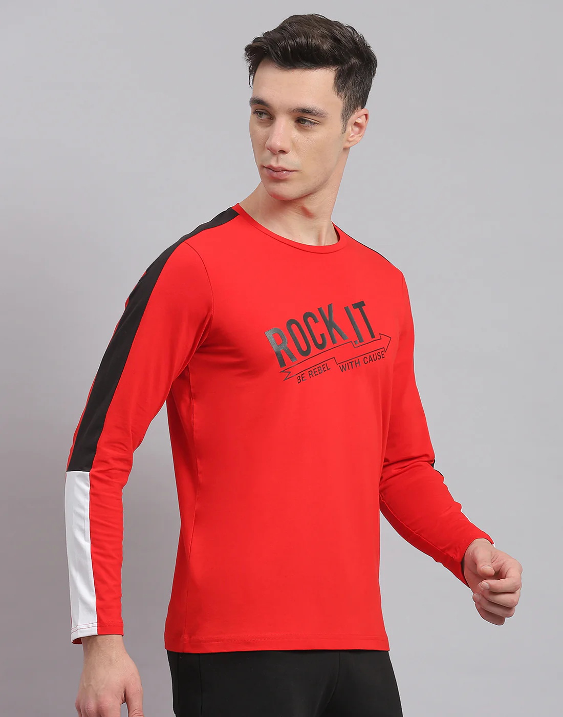 Rock.it Men Red Printed Round Neck Full Sleeve Active T-Shirt - Image 4