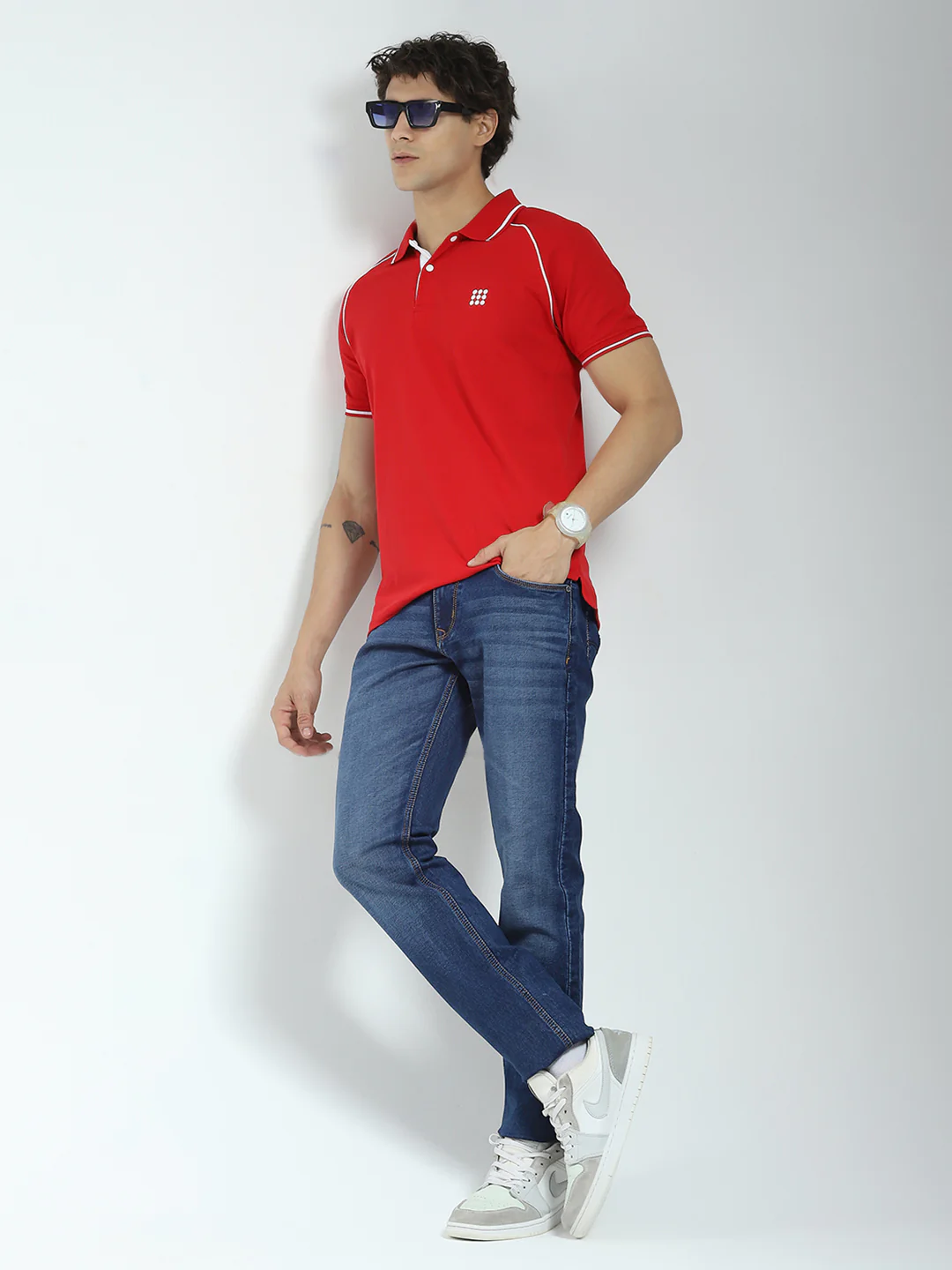 Rock.it Men Red Solid Collar Half Sleeve T-Shirt - Image 2