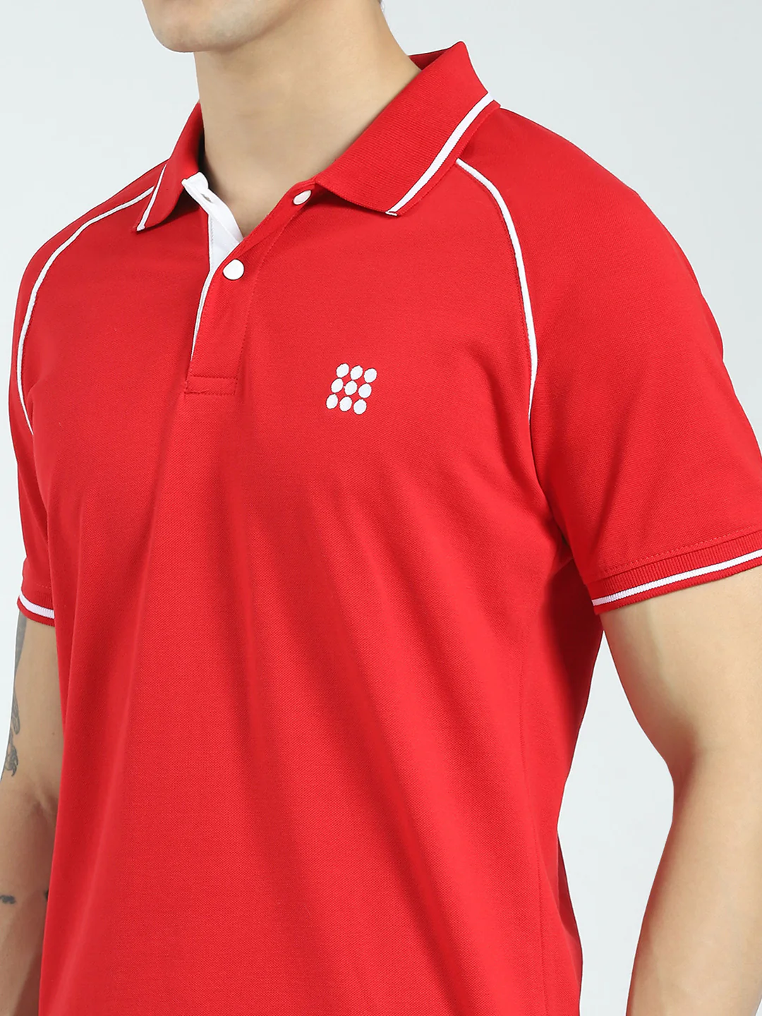 Rock.it Men Red Solid Collar Half Sleeve T-Shirt - Image 7