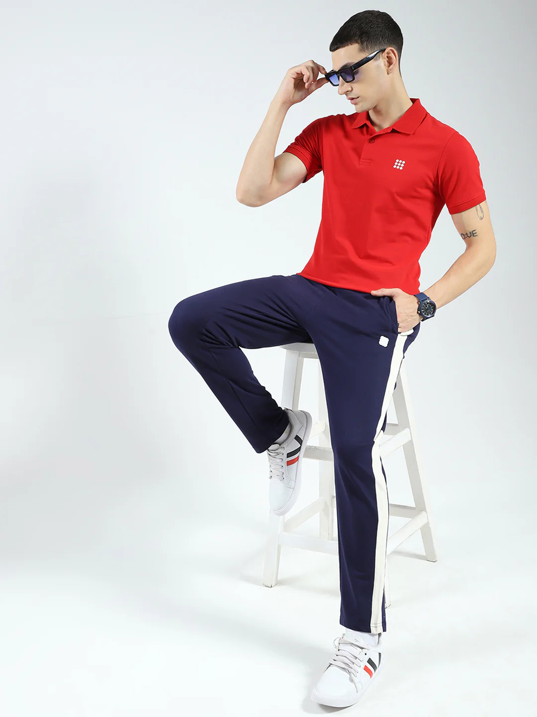 Rock.it Men Red Solid Collar Half Sleeve T-Shirt - Image 2