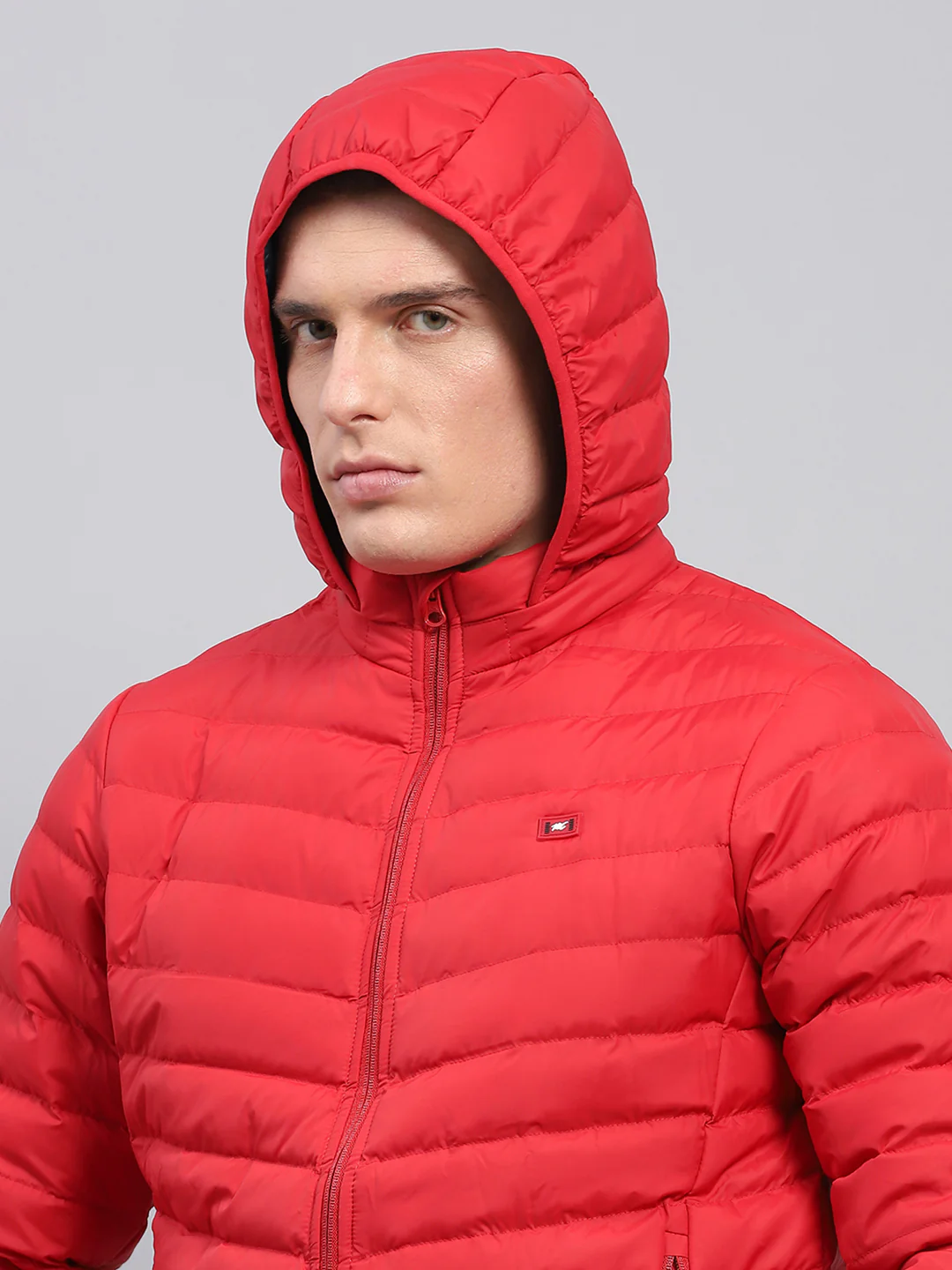 Men Red Solid Detachable Hood Full Sleeve Jacket - Image 7