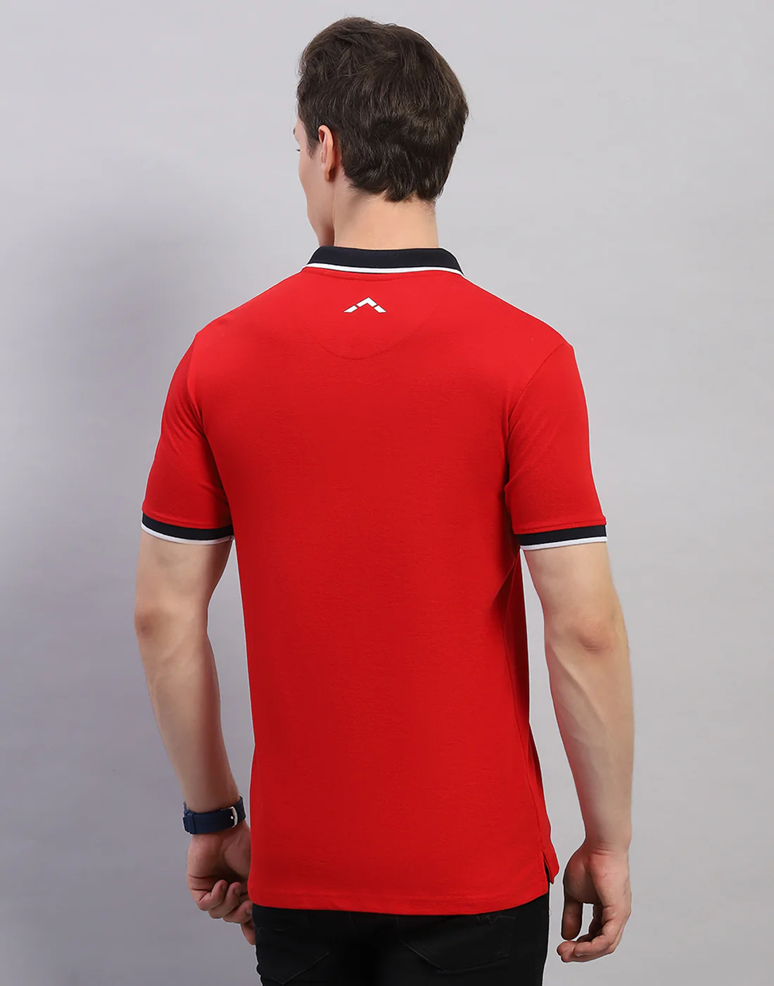 Rock.it Men Red Solid Polo Collar Half Sleeve T-Shirt - Image 5