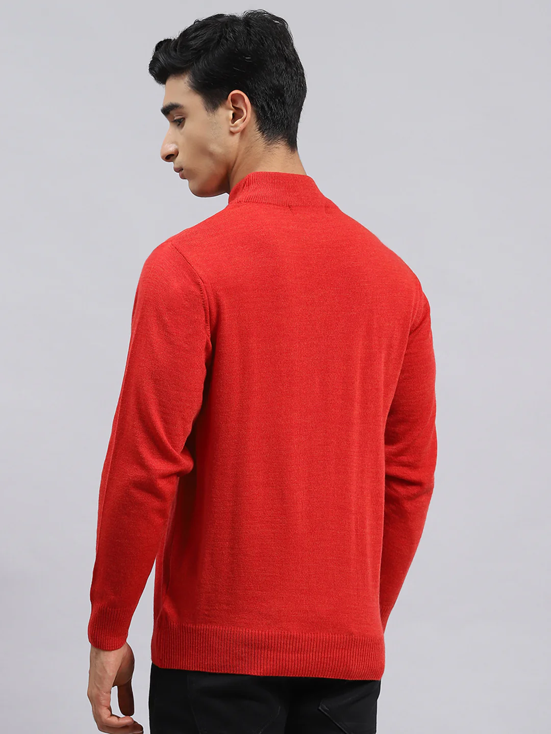 Men Red Solid Pullover - Image 5