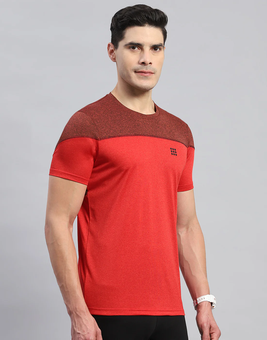 Rock.it Men Red Solid Round Neck Half Sleeve T-Shirt - Image 4