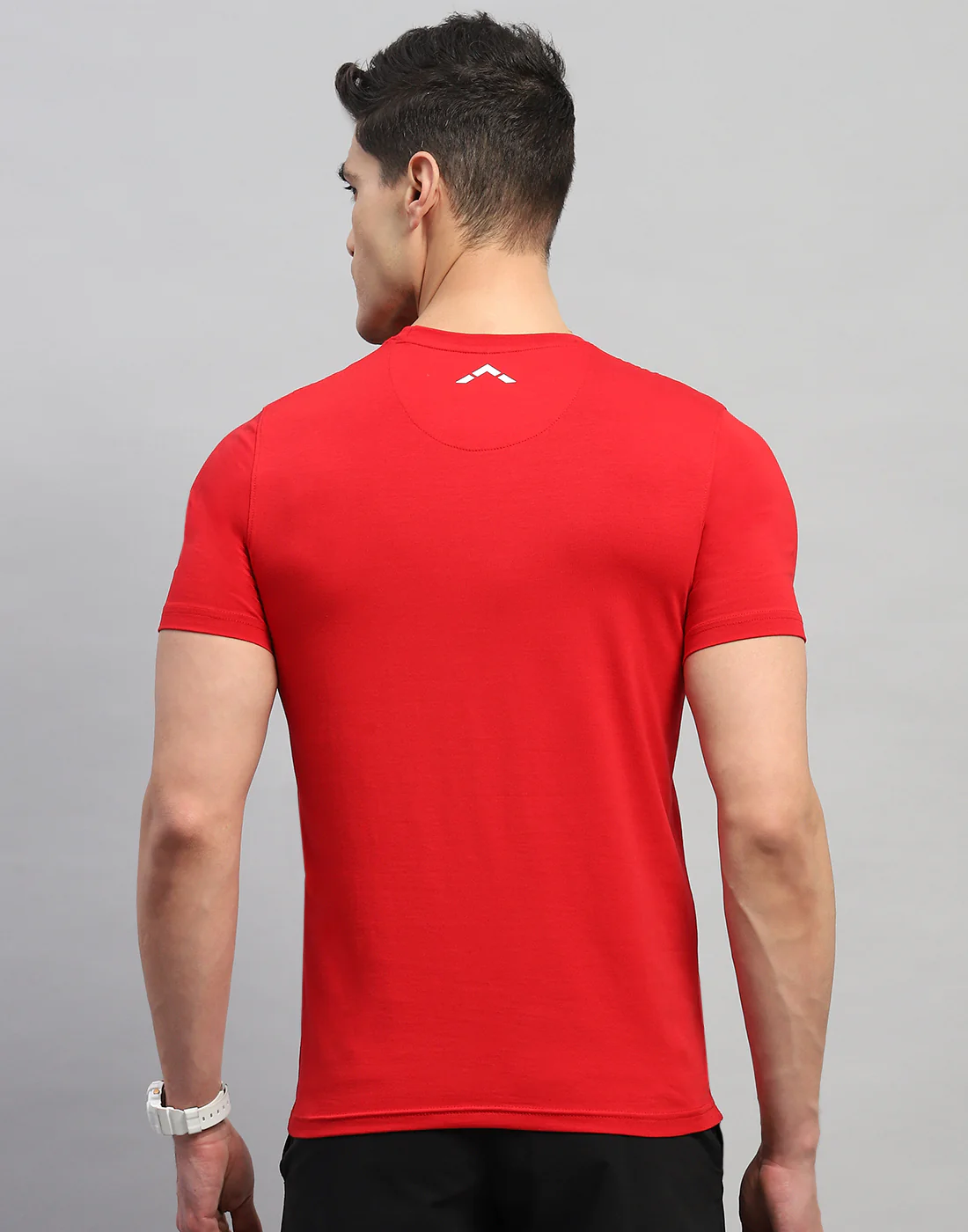 Rock.it Men Red Solid Round Neck Half Sleeve T-Shirt - Image 5