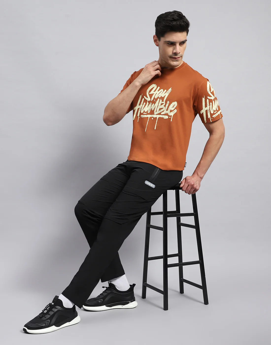 Rock.it Men Rust Printed Round Neck Half Sleeve T-Shirt - Image 2