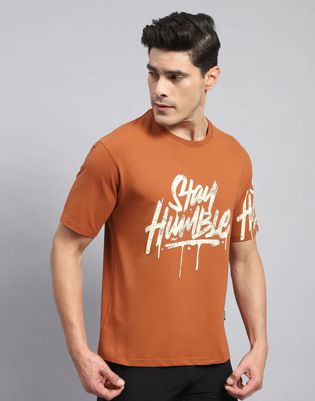 Rock.it Men Rust Printed Round Neck Half Sleeve T-Shirt - Image 4