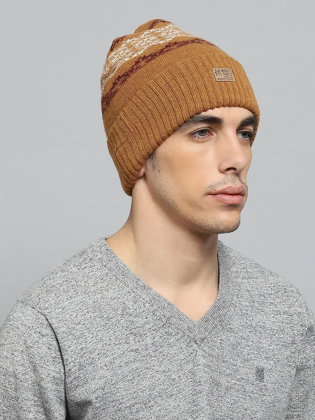 Men Rust Self Design Cap - Image 4