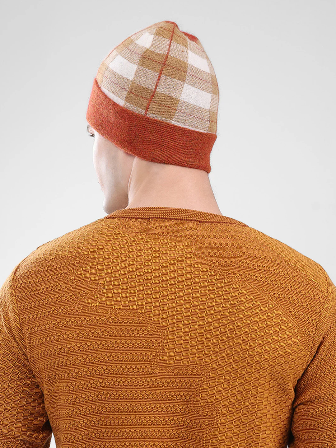 Men Rust Self Design Cap - Image 5