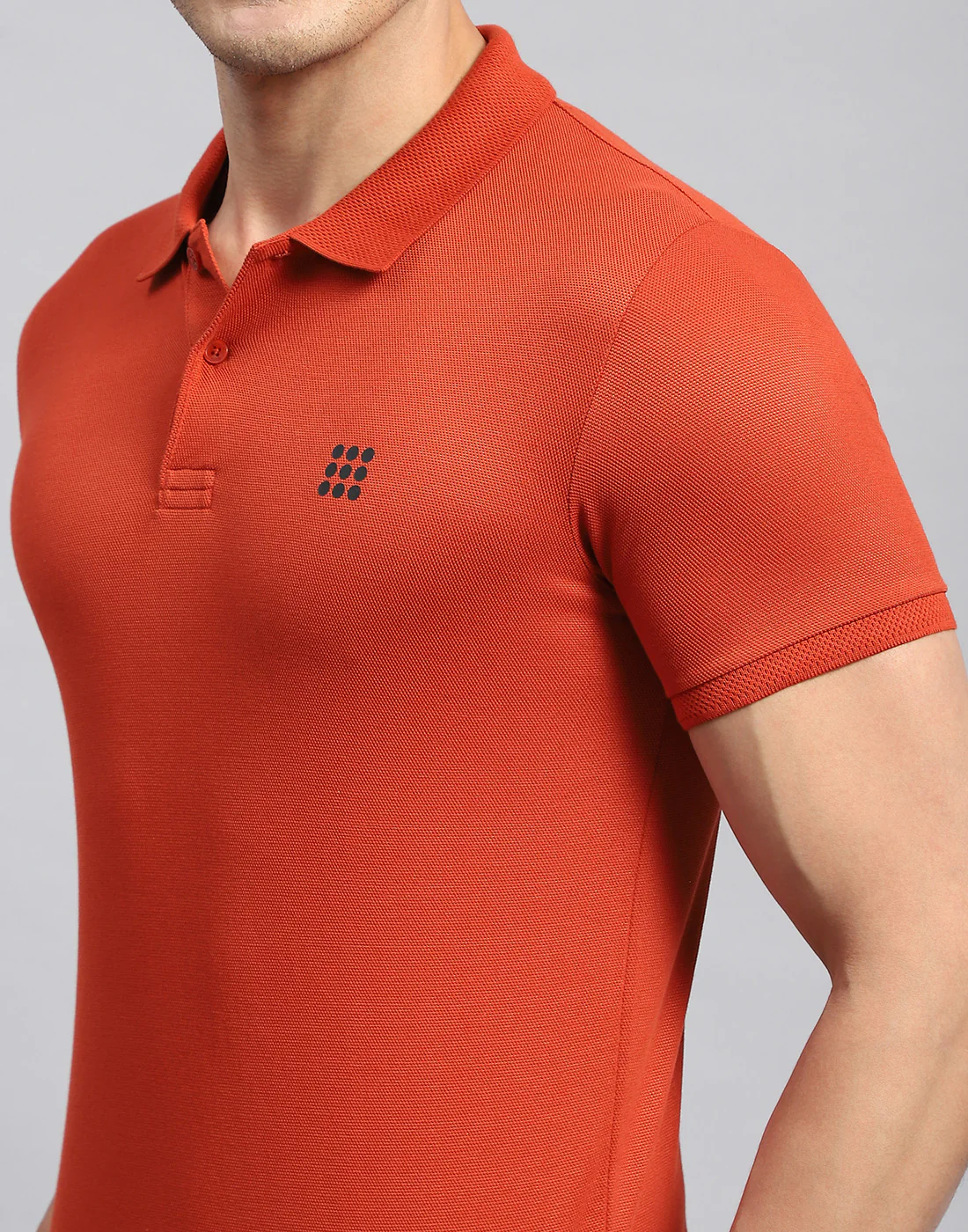 Rock.it Men Rust Solid Collar Half Sleeve T-Shirt - Image 6