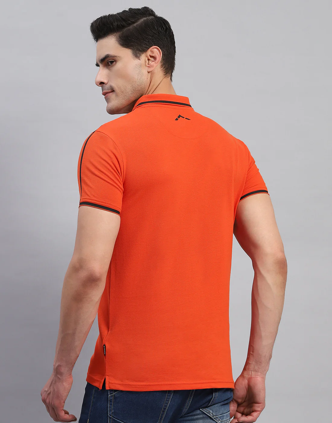 Rock.it Men Rust Solid Collar Half Sleeve T-Shirt - Image 5