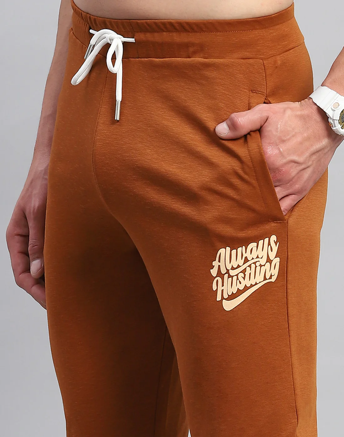 Rock.it Men Rust Solid Round Neck Half Sleeve Lower Set - Image 8