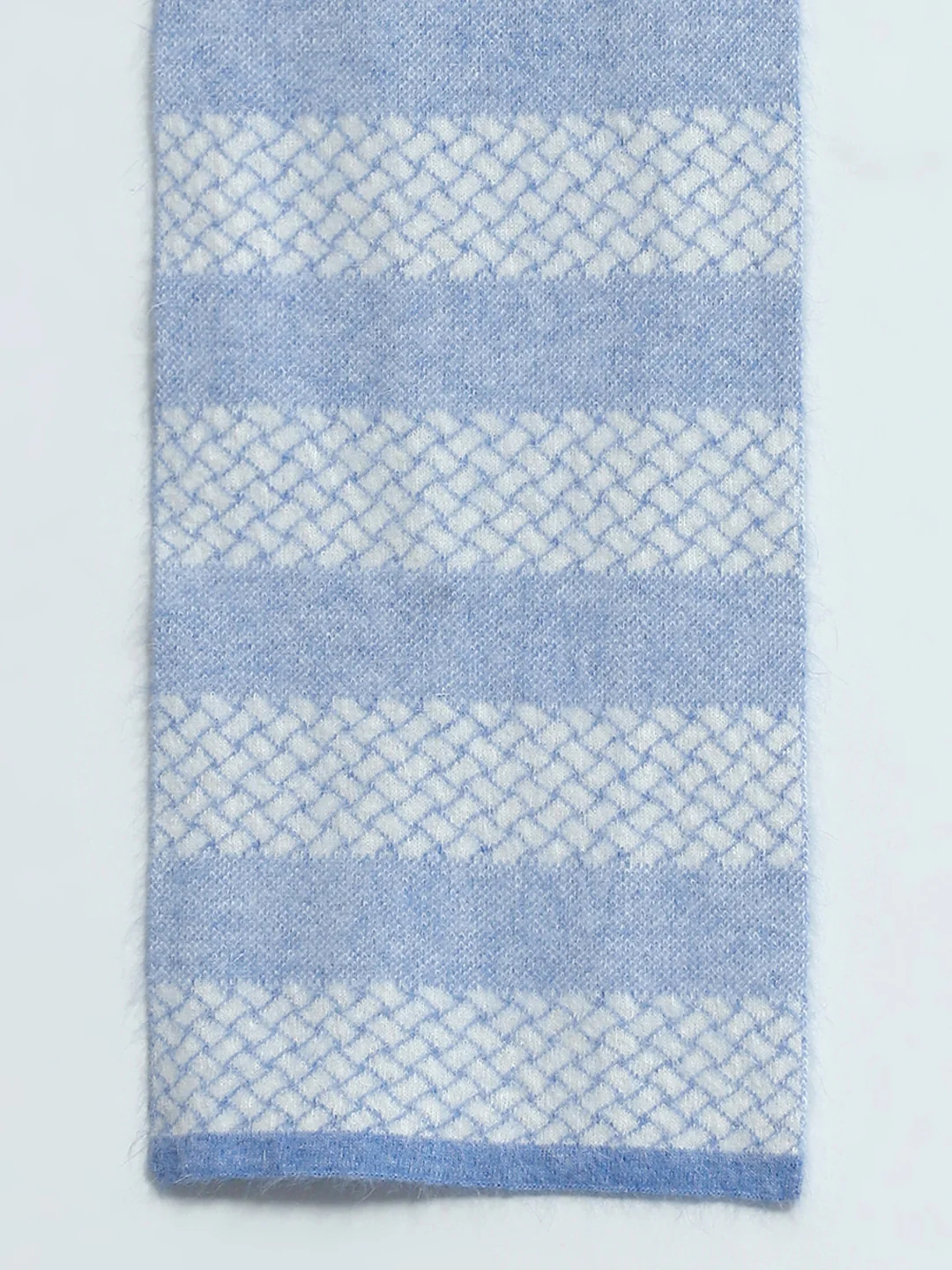 Men Sky Blue Self Design Muffler - Image 7