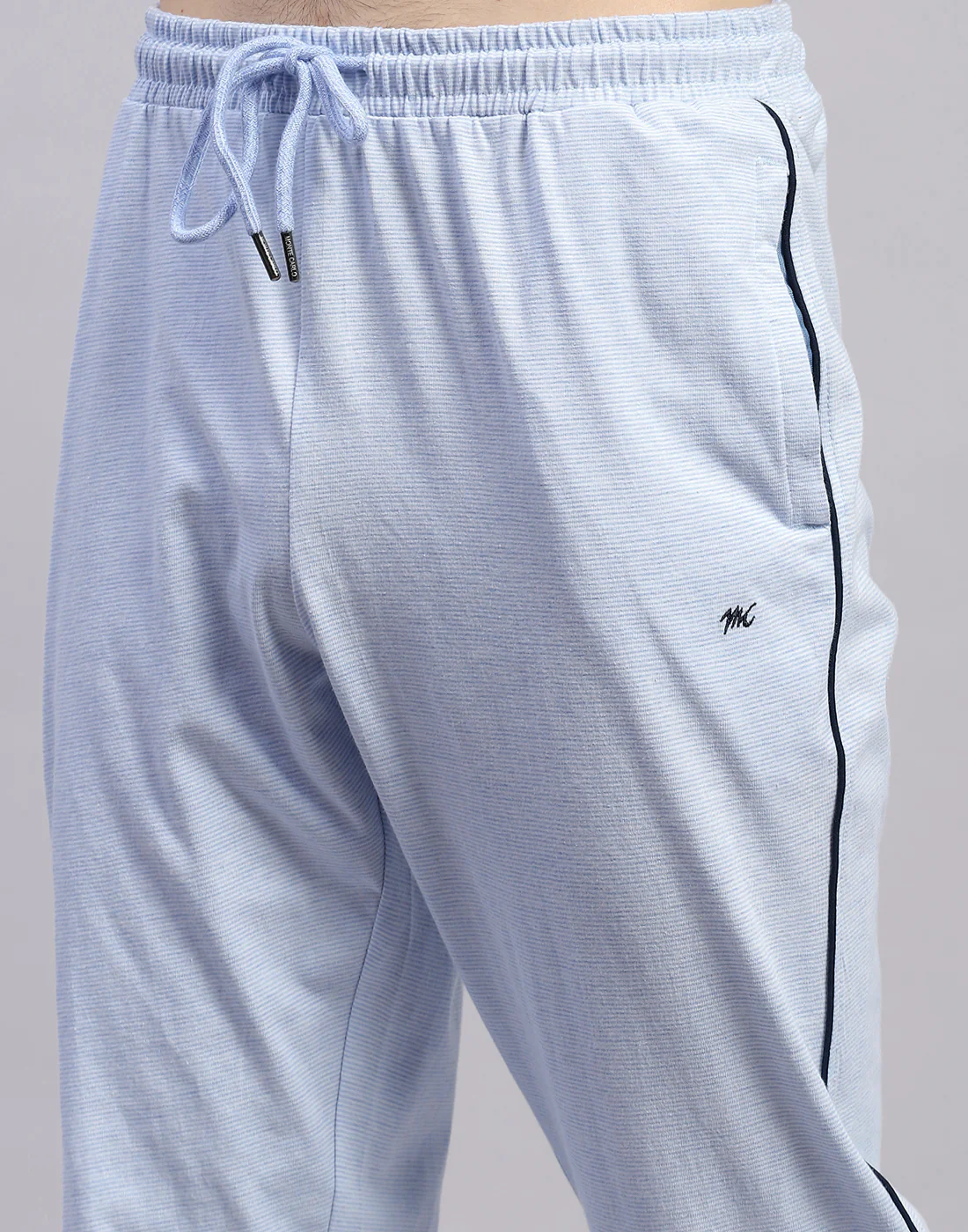Men Sky Blue Solid Polo Collar Half Sleeve Lower Set - Image 8