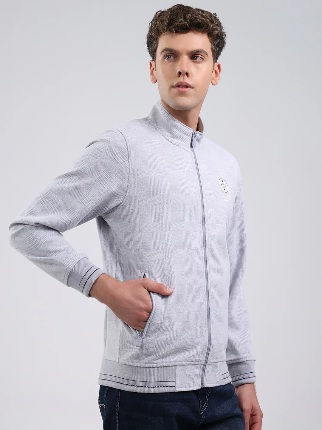 Men Sky Blue Ultra Warm Collar Sweatshirt - Anti-Pilling Fabric - Image 4