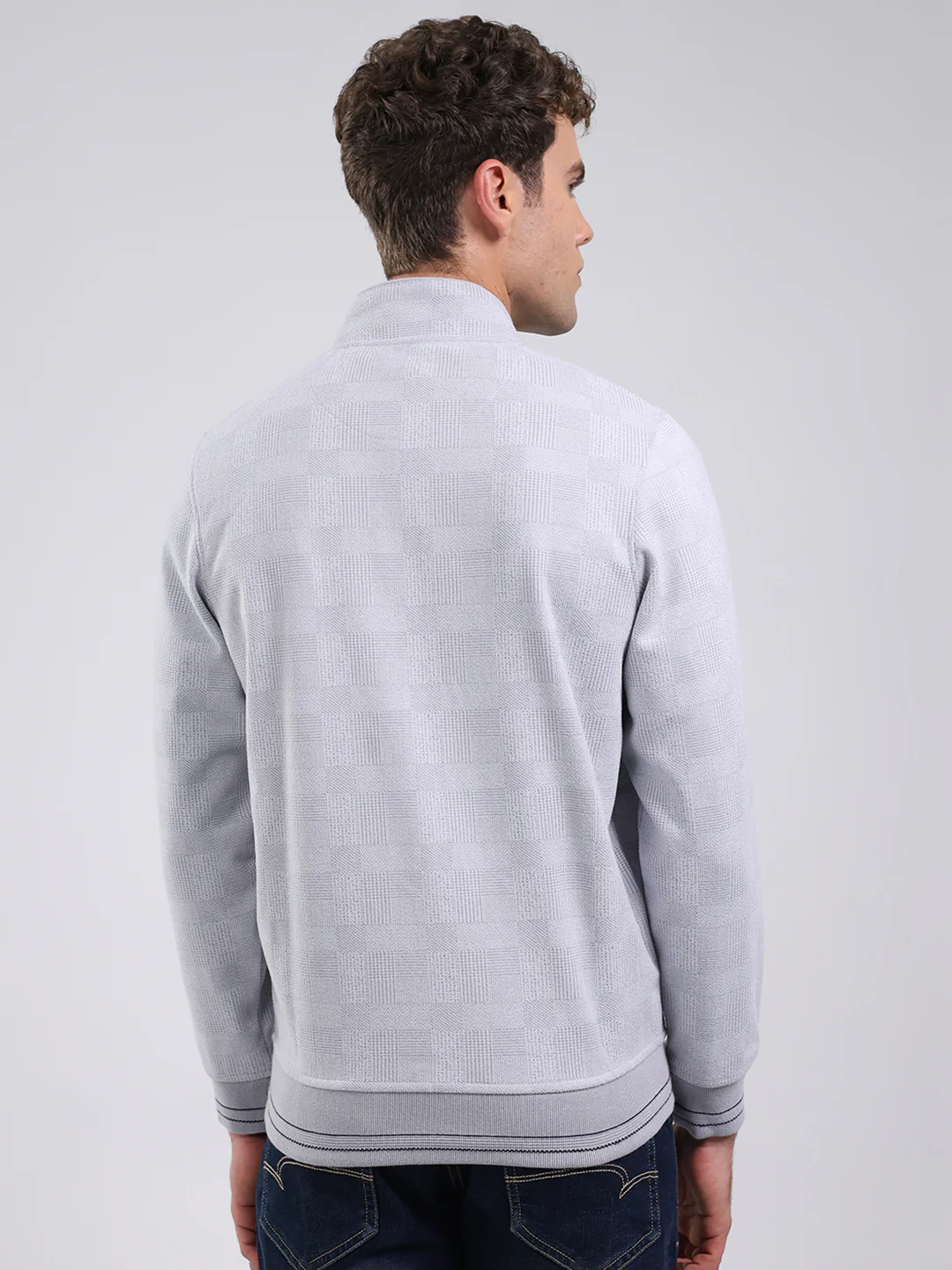 Men Sky Blue Ultra Warm Collar Sweatshirt - Anti-Pilling Fabric - Image 5