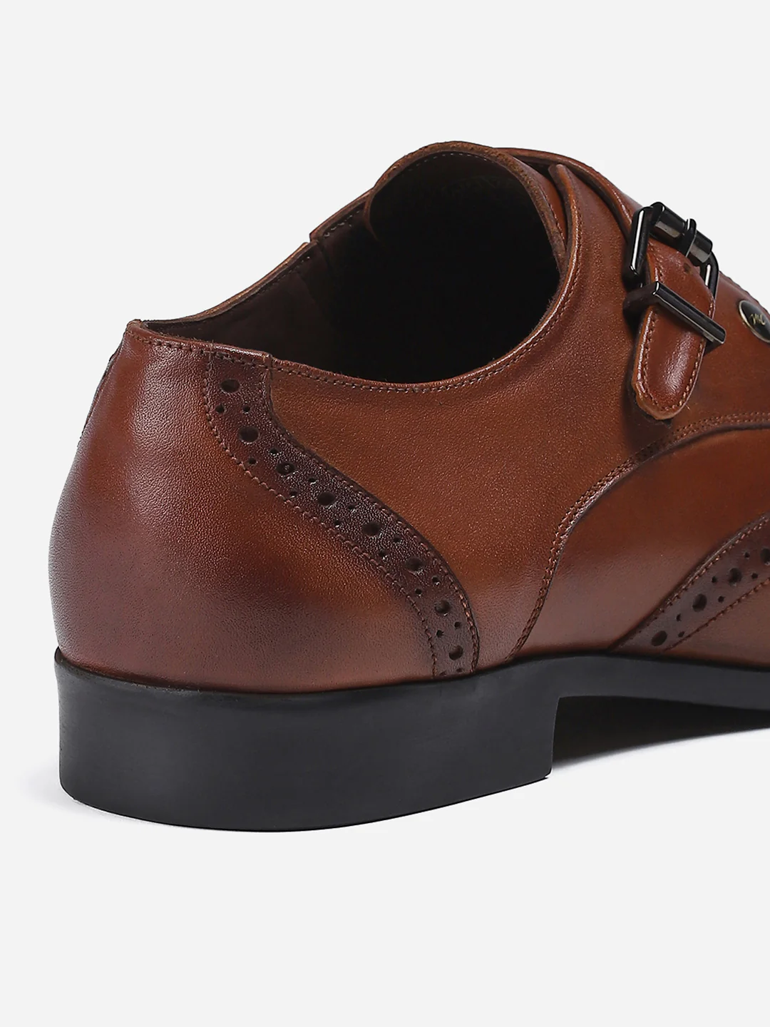 Men Tan Buckle Genuine Leather Formal Monks - Image 8