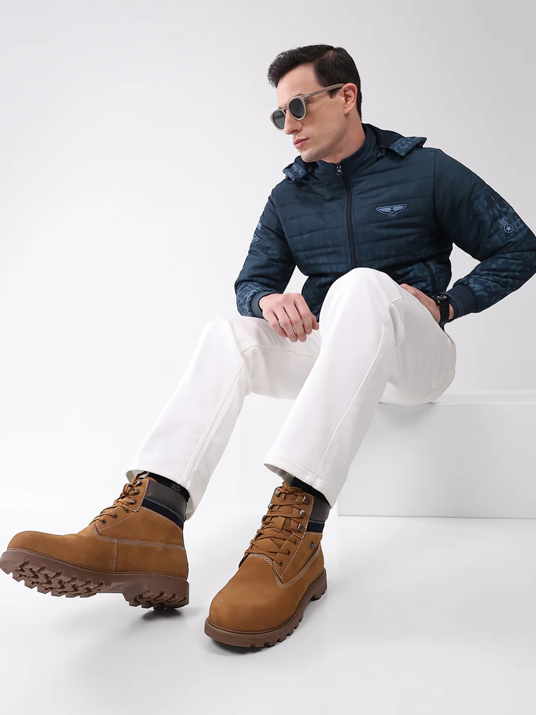 Men Tan Genuine Leather Lace Up Boots - Image 10