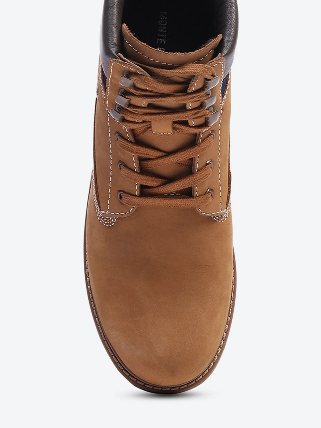 Men Tan Genuine Leather Lace Up Boots - Image 7