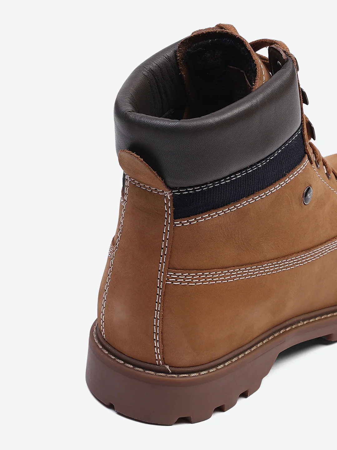Men Tan Genuine Leather Lace Up Boots - Image 9