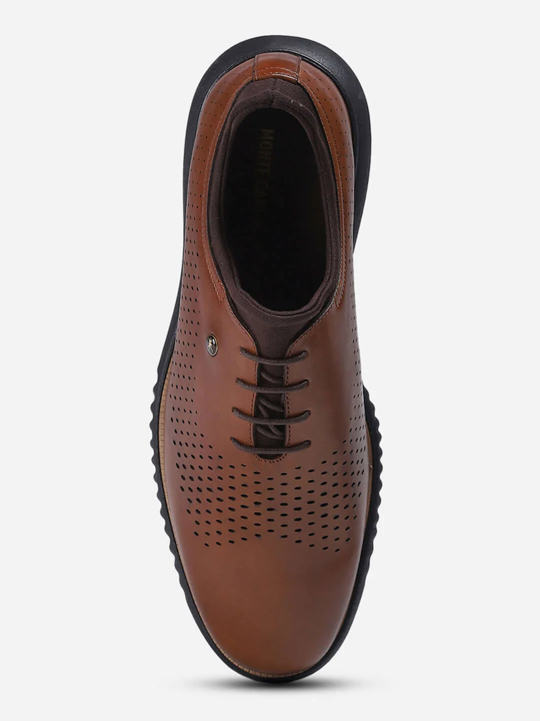 Men Tan Lace Up Genuine Leather Casual Shoes - Image 5