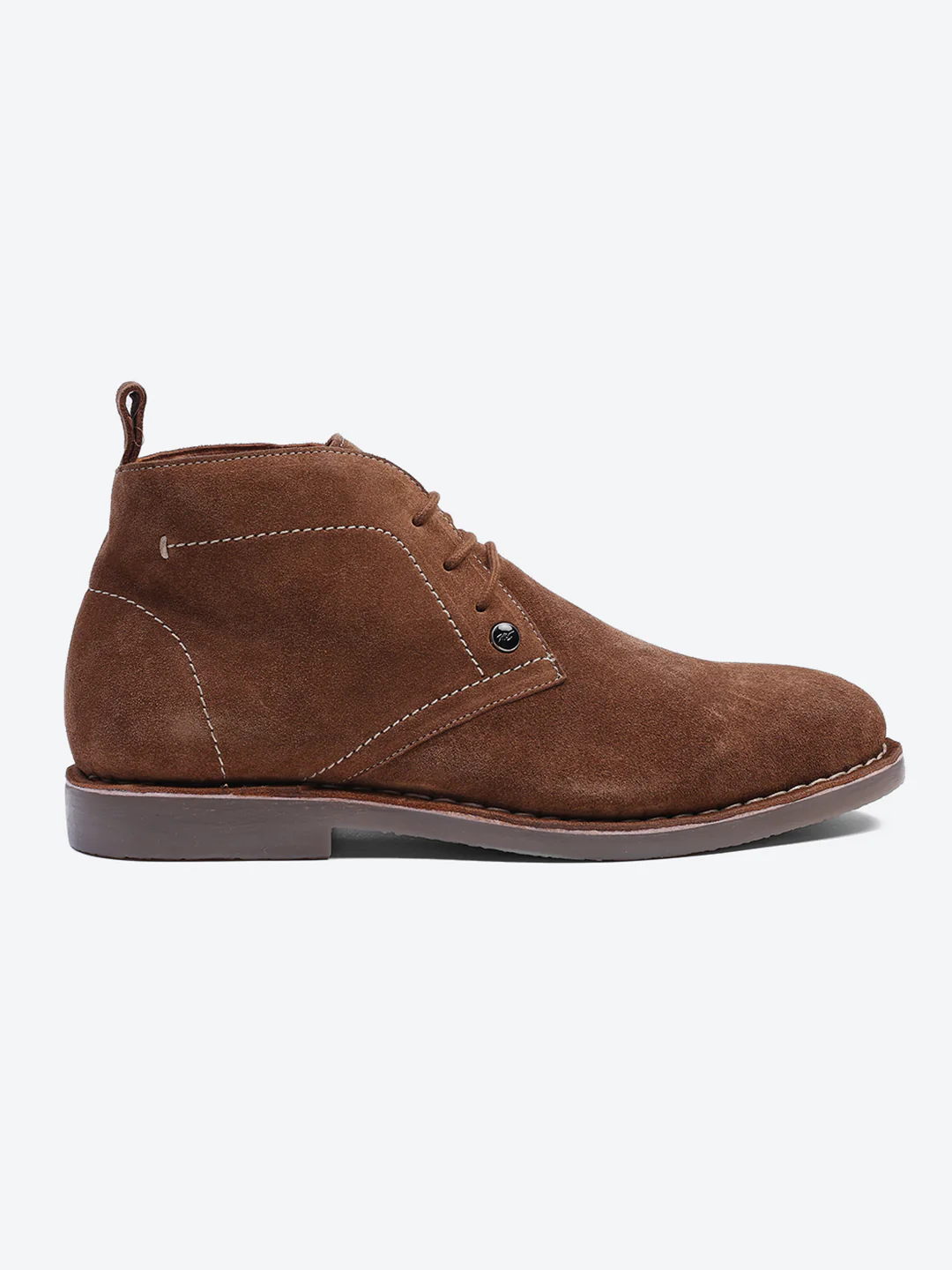 Men Tan Lace Up Genuine Leather Chukka Boots - Image 6