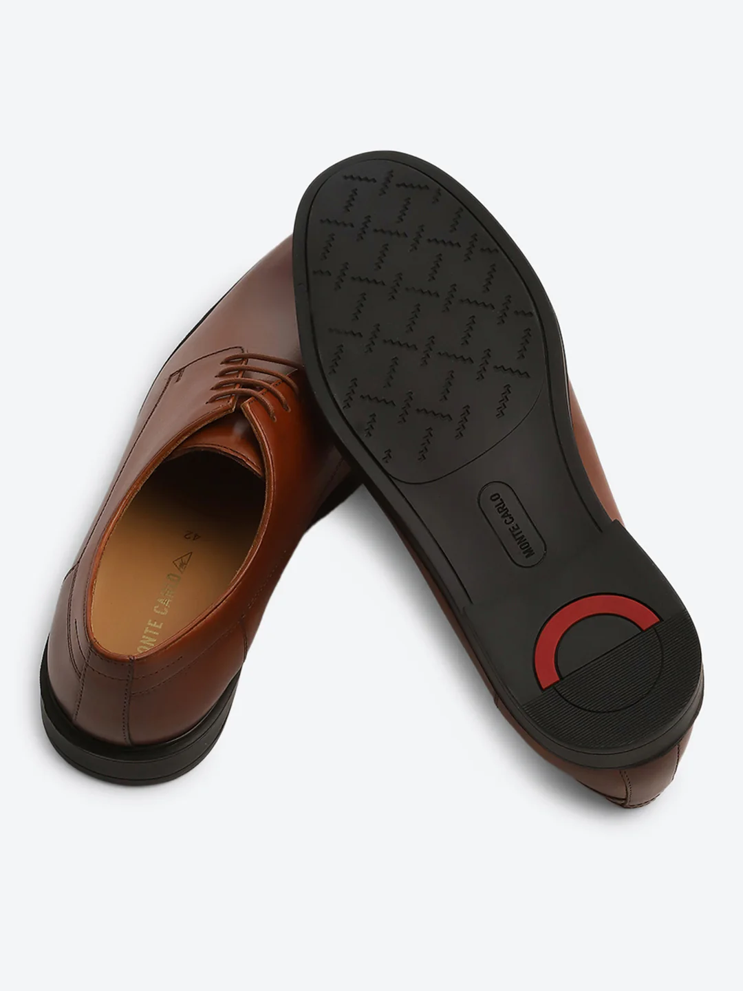 Men Tan Lace Up Genuine Leather Formal Derby - Image 6