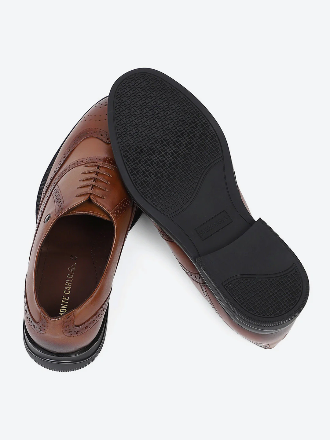 Men Tan Lace Up Genuine Leather Formal Oxfords - Image 8