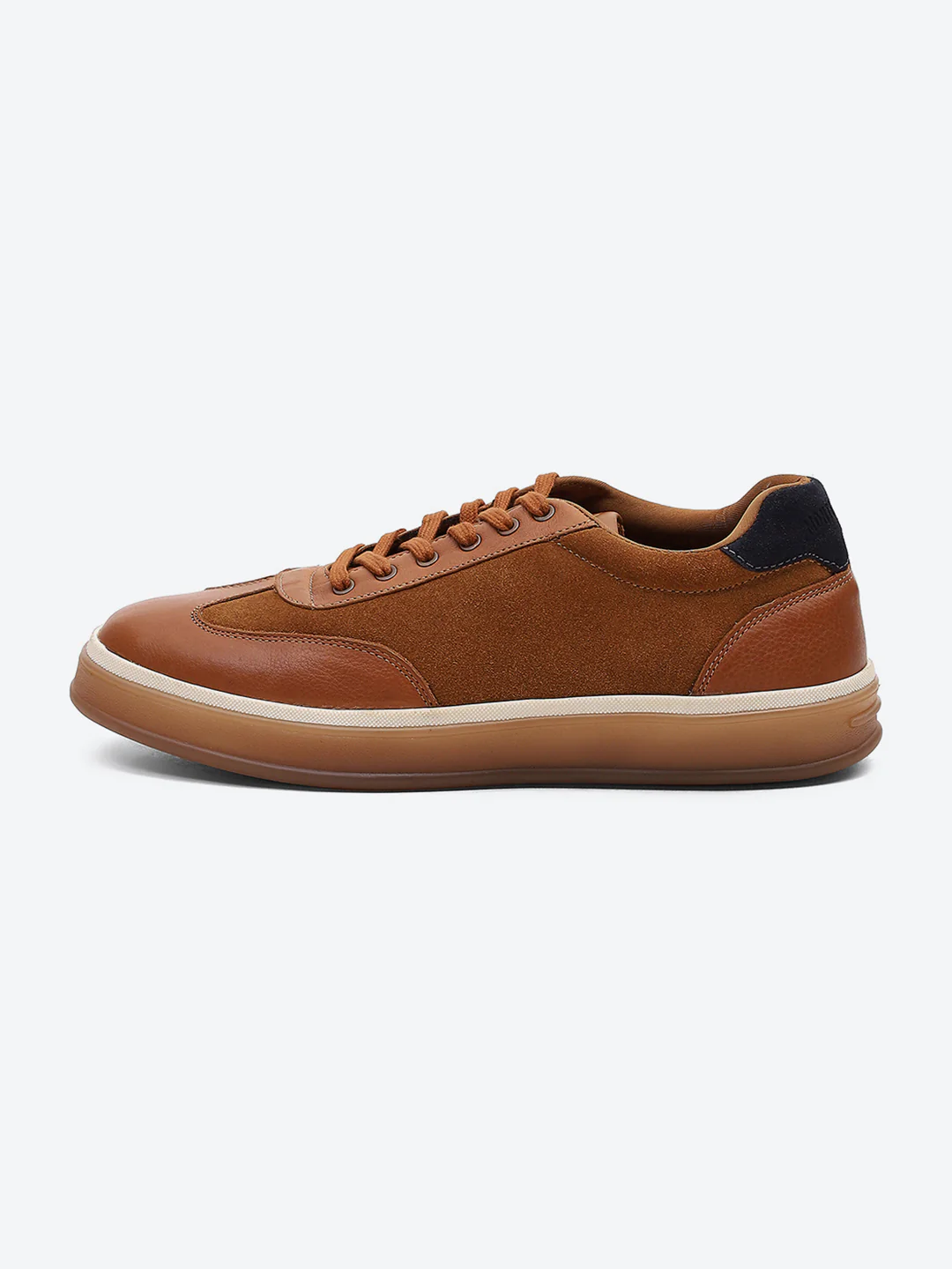 Men Tan Lace Up Genuine Leather Sneaker - Image 5