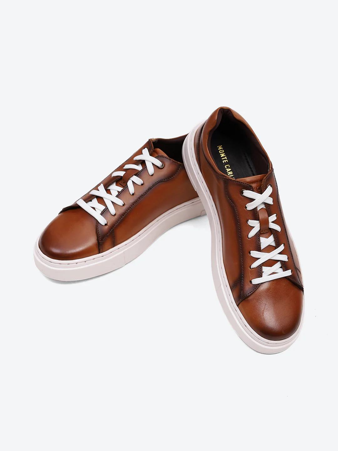 Men Tan Lace Up Genuine Leather Sneaker - Image 10
