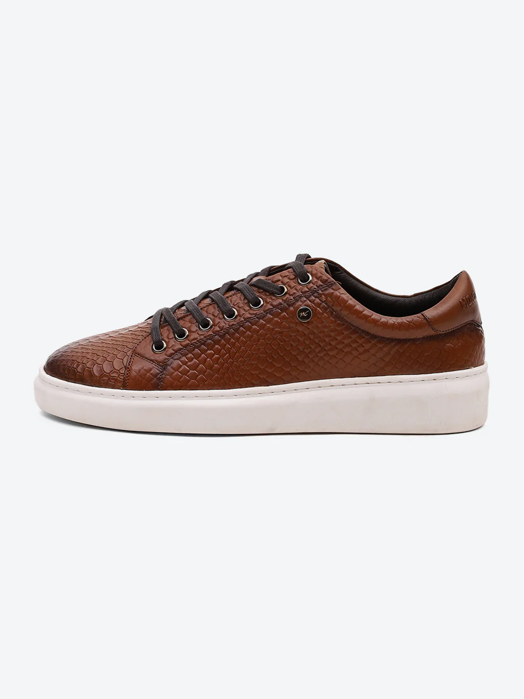 Men Tan Lace Up Leather Sneakers - Stylish & Comfortable - Image 4
