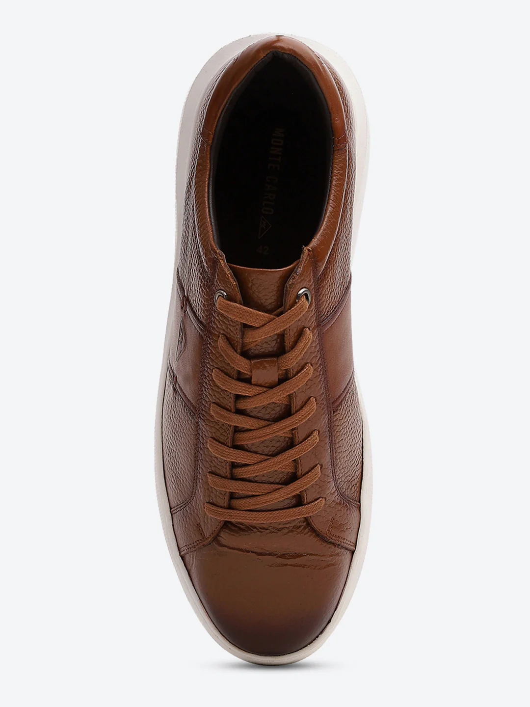 Men Tan Lace Up Leather Sneakers - Stylish & Comfortable - Image 6
