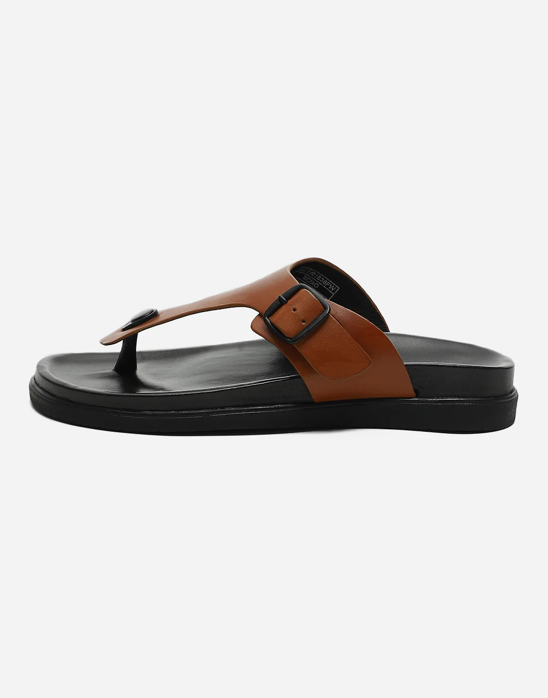 Men Tan Leather Comfort Casual Slippers - Image 5