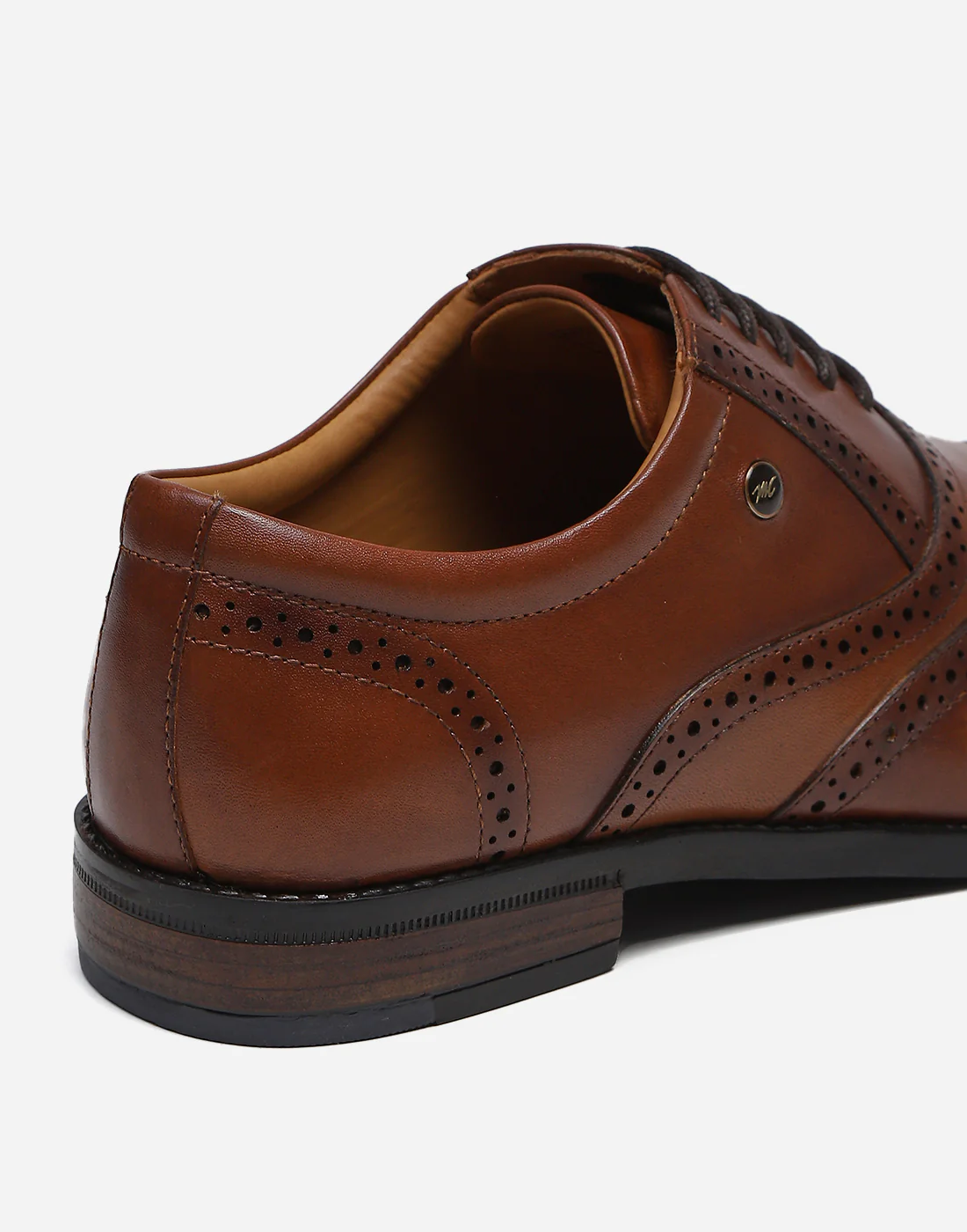 Men Tan Lace Up Genuine Leather Formal Brogues - Image 8