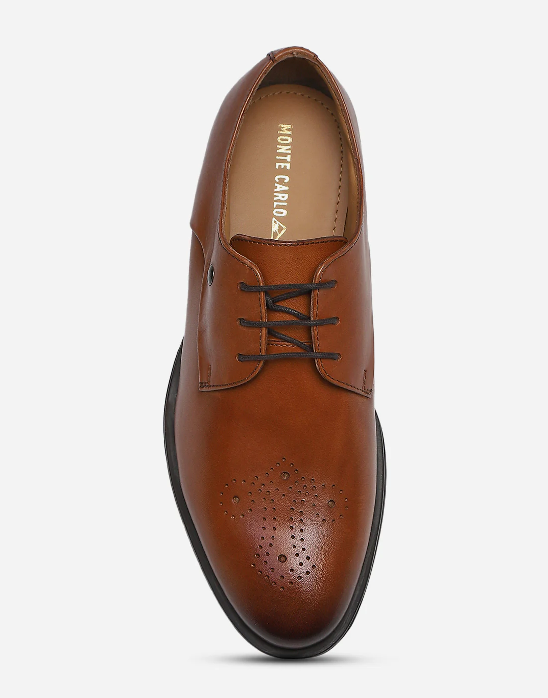 Men Tan Lace Up Genuine Leather Formal Brogues - Image 5