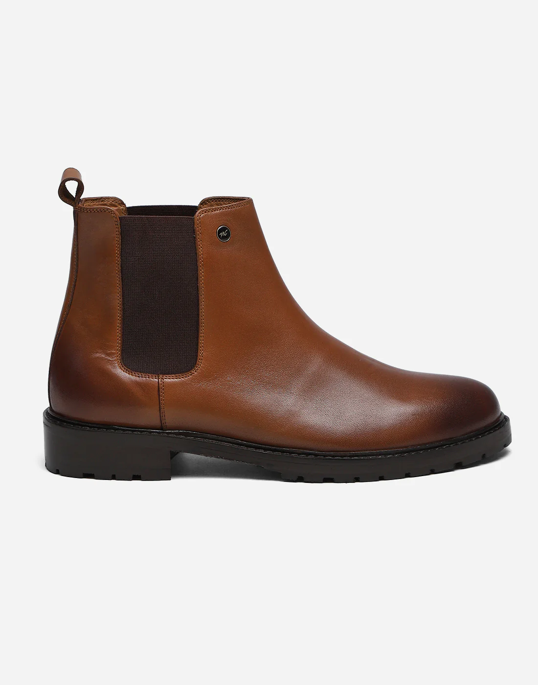 Men Tan Slip on Genuine Leather Chelsea Boots - Image 3