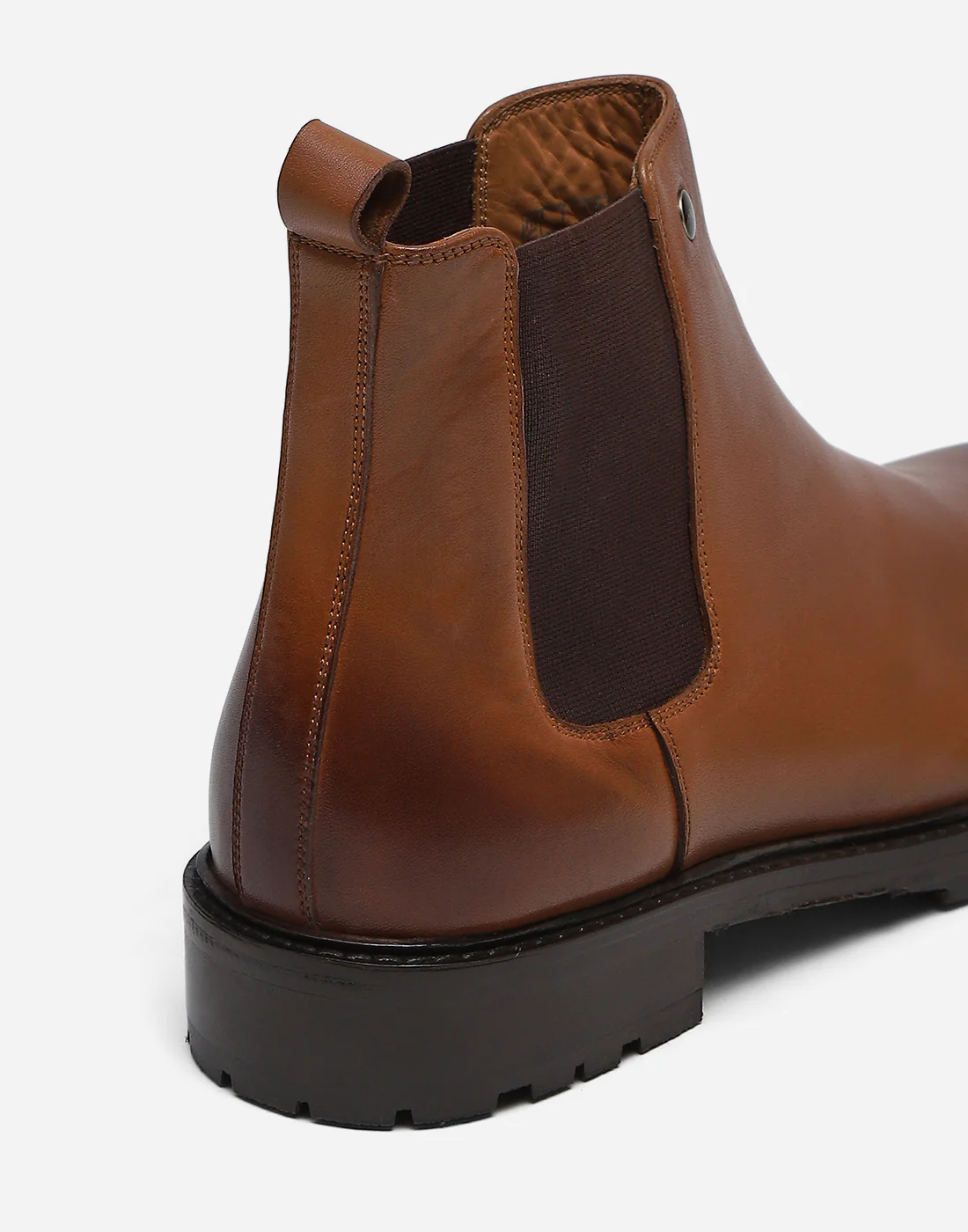 Men Tan Slip on Genuine Leather Chelsea Boots - Image 8