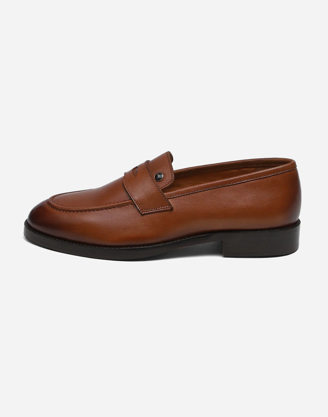 Men Tan Slip on Genuine Leather Loafers - Image 4