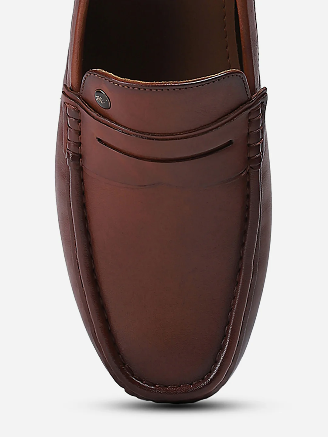 Men Tan Slip on Genuine Leather Loafers - Image 7